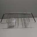 Large Dish Drainer Rack in Sink Adjustable, Expandable 304 Stainless Steel Metal Dish Drying Rack Organizer with Stainless Steel Utensil Holder Over Inside Sink Counter, Rustproof (Large - 14.9612.65.87 Inches)