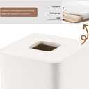 GORESE Square Tissue Box Cover Leather Kleenexs Box Cover, Cute Tissue Cover for for Cube Box Tissues, Tissue Box Holder for Bedroom, Living Room, Bathroom, Cream White