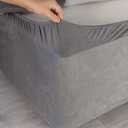 Belledorm Box Spring Cover - Transform Your Bed with This Fully Elasticated Faux Suede & Stretch Wrap-Around 4 Sides Bed Skirt (Charcoal, King/Cal King/Olympic Queen)