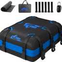 Car Rooftop Cargo Carrier Bag 20 Cubic Feet, 100% Waterproof Heavy Duty Car Roof Bag for All Vehicle with/Without Racks - Anti-Slip Mat, 6 Door Hooks, Storage Bags, 5CM Straps(Blue)
