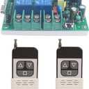 Motor Wireless Remote Control Switch AC 85V 110V 220V 250V 10A High Power Door Electric Curtain Remote Forwards Reverse, Wide Voltage 85V-250V 433MHz RF Remote Control Relay ON/OFF (2X Control 433MHz)