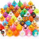 100 Pack Rubber Ducks in Bulk, Assorted Duckies for Jeeps Ducking, Rubber Duckies for Baby Bath Toys, Kids Bath Pool Toys Birthday Gifts Party Favors