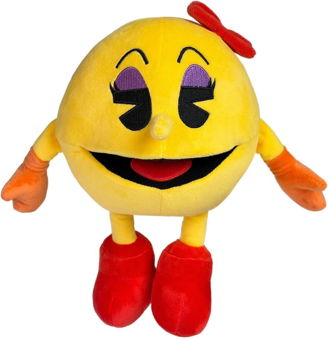 Cute Retro Game Ghost Plush and Yellow Plush Toy with Long Legs – Funny Ghost Stuffed Plush Doll – 6 Inch Soft Plush Gift for Kids and Adults