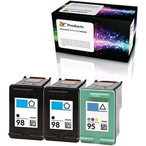 Refilled Ink Cartridge Replacement for HP 98 and HP 95 for Officejet 150 100 H470 PhotoSmart D5160 C4180 2570 8030 8049 (2 Black 1 Color)