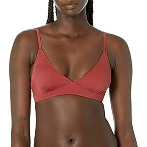  Amazon Essentials Women's Light-Support Classic Bikini Swimsuit Top, Brick Red, Medium : Clothing, Shoes & Jewelry 