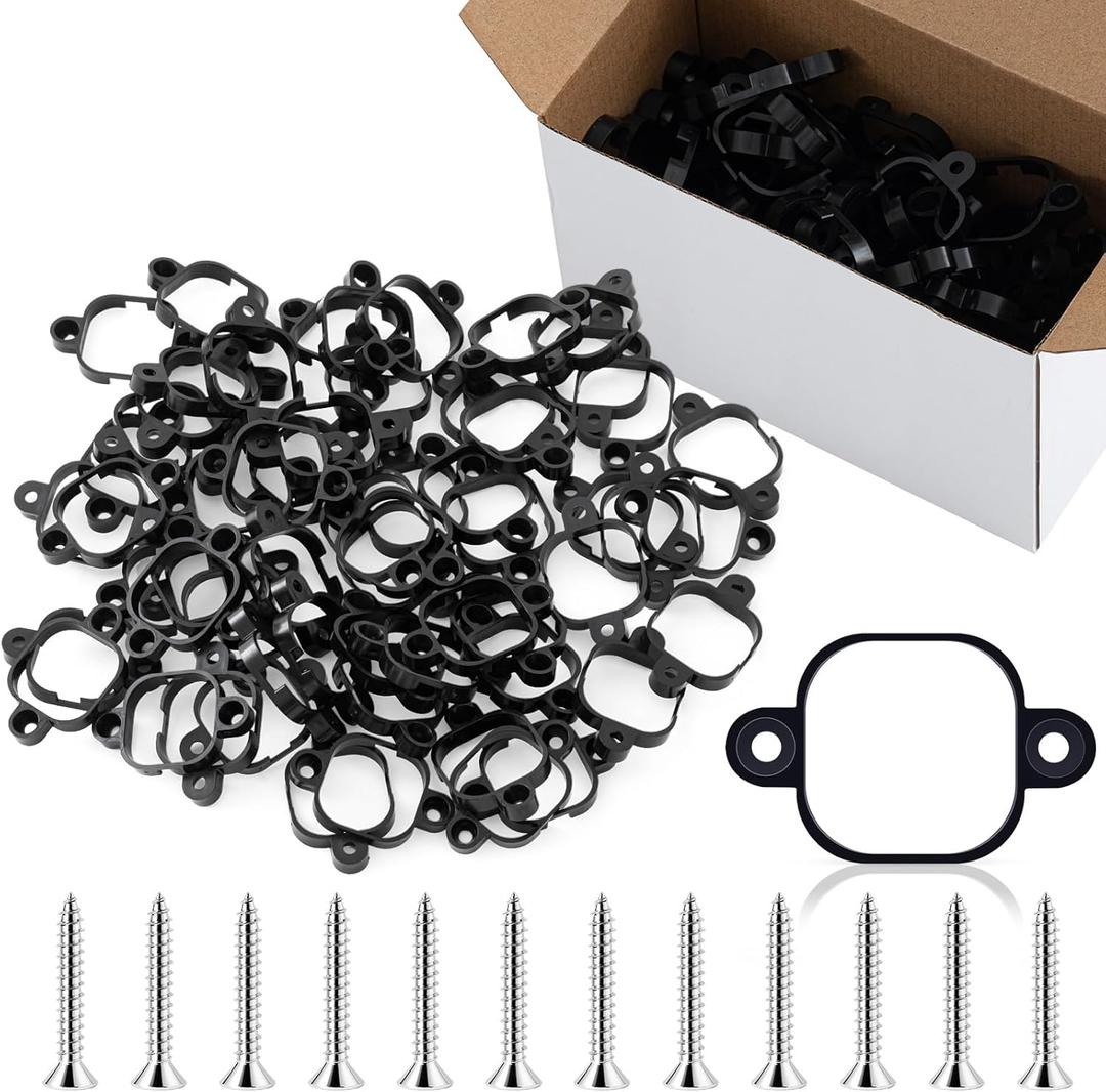 Kittmip 60 Pcs Mount Compatible with 100 ft Govee Pro H706 H806 Permanent Outdoor Lights Brackets with Screws for Soffit, Clip Replace Glue(Black)