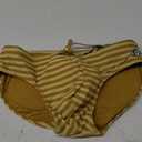 Rounderbum Mens Swimwear | Swimsuit Brief | Dual Technology | Quick Dry | Bathing Suits | Bikini (Large, Gold)