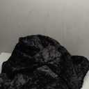 (No Filler) Bean Bag Chair Cover Without Filler,Big Round Soft Fluffy PV Velvet Washable Bean Bag Lazy Sofa Bed Cover for Adults,Living Room Bedroom Furniture Outside,6ft Black