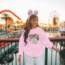 LUKYCILD Magic Kingdom Sweatshirts for Women Castle Oversized Sweatshirt Xmas Holiday Shirt Graphic Long Sleeve Pullover Tops (Pink, XL)
