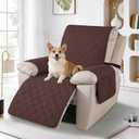 Waterproof Recliner Covers that Stay in Place, (Brown, 25") | Electric Recliner Chair Covers, Recliner Slipcovers Washable, With Elastic Straps, 2 Side Pockets, For Pets Dogs