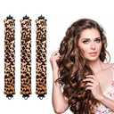 Heatless Hair Curler Velvet, Vernight Shaping · Heatless Curling Tool, Nighttime Beauty Miracle for Short & Long Hair 3PCS Leopard Print