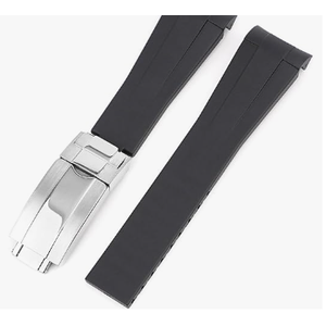 Rubber Watch Band and Folding Buckle, Compatible with Rolex Submariner/Daytona/Ghost/Yachtmaster Men's 20mm Watch Strap Replacement