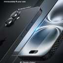 Lamicall 2+2 for iPhone 16 Screen Protector (6.1") with Camera Lens Protector, [Top 9H Tempered Glass Film], Easy Alignment Tool, Anti-Scratch, 0 Bubbles, HD Clear for iPhone 16 - [2-Pack Each]