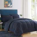 Sweet Home Collection Down Alternative Comforter All Season Warmth Luxurious Plush Loft Microfiber Fill Duvet Insert Bedding, Full, Navy