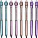 Maydahui 24 PCS Pineapple Crystal Bling Ballpoint Pen Retractable Fruit Gem Quicksand Pens Black Ink for Girls School Office Supplies