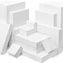 Mefleet 16 Pack Gift Boxes with Lids Assorted Sizes Small to Extra Large Different Size Shirt Box for Wrapping Christmas Presents, Holidays, Birthday Gift White