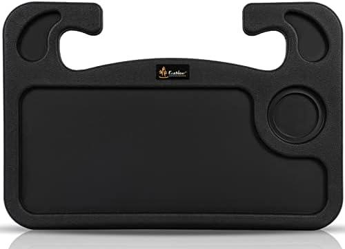 EcoNour 2 in 1 Car Steering Wheel Desk, Tray for Laptop Car Mount with Pen Holder| Food Tray for Eating with Drinks Holder | Multipurpose Travel Car Accessories