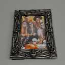 AHC HOME & LIVING 4x6 Halloween Picture Frame  Antique Silver Skeleton Metal Photo Holder, Gothic Haunted House Dcor for Tabletop & Wall Display
