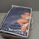 Reylox Bedding Set with Matching Curtains Navy Red Floral Bed in A Bag,