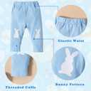Fairy Baby Infant Baby Boy My First Easter Day Gentleman Outfits Newborn Bow Tie Romper Bunny Pant Clothes Set with Hat 0-18M (0-3 Months, Blue Egg)