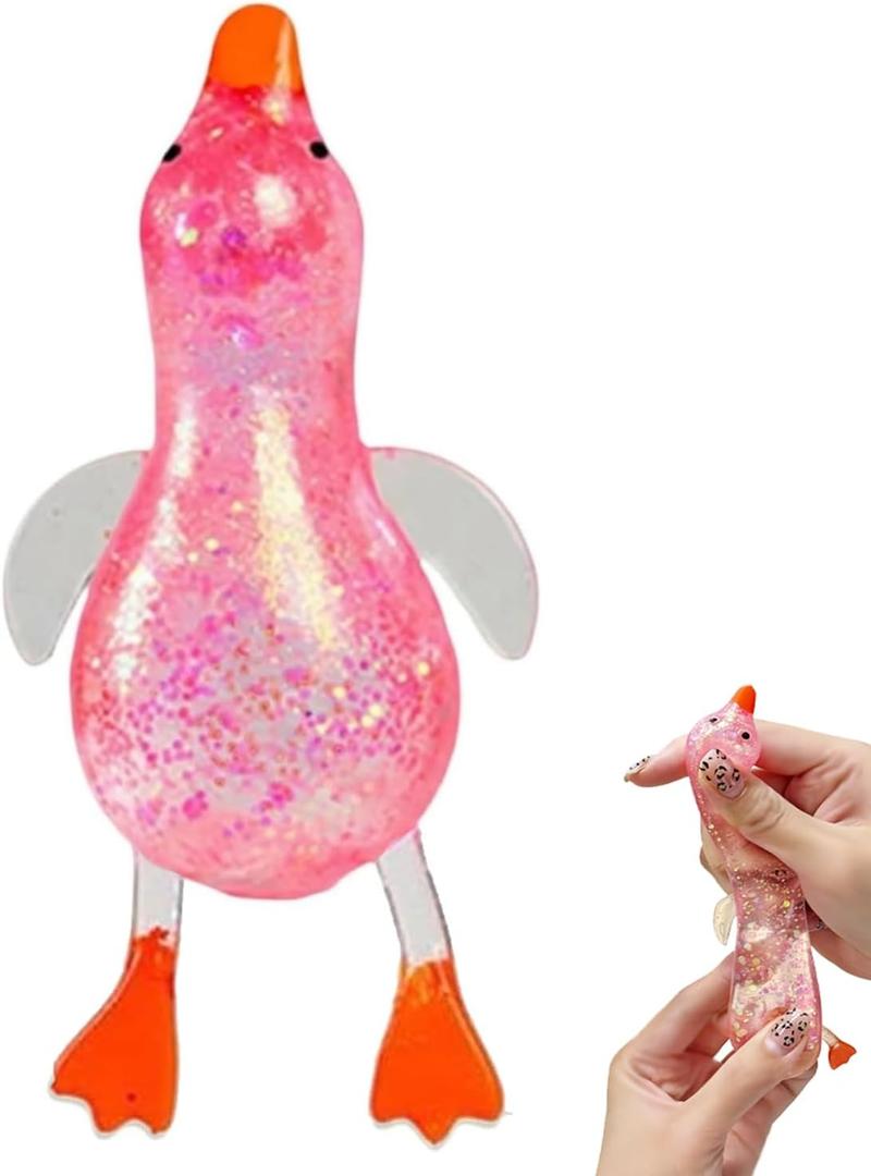 Cute Duck Squishy Sugar Stress Ball,Soft Duck Stress Relief Sugar Ball Toys and Moldable Slow Rise Relaxing Sensory Fidget Stress for Anxiety Relief(Pink)