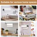 HZE Paper Towel Holder Under Cabinet, Wall Mount, Stainless Steel Paper Towel Holder for Kitchen and Bathroom, Adhesive or Screws, Silver (Black)