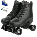 Jessie PU Leather Skates - Premium Adjustable Four-Wheel Roller Skates for Women, Men, Boys & Girls - Indoor & Outdoor Size: 44-Women's 12/ Men's 10.5