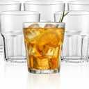 6 PCS Clear Plastic Tumblers, Resuable Drinking Glasses 8.8 OZ, BPA Free Acrylic Drinking Cups, Stackable Beverage Glasses for Home Party Picnic Shatterproof, Small Water Cup, Dishwasher Safe, 260 ML