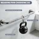 24 Inch Shower Grab Bar 1.25" Dia,Brushed Nickel Anti Slip Bathroom Grab Bar, 304 Stainless Steel Knurled Handicap Grab Bars, Safety Support Handrail, Bath Shower Handle for Elderly Injury Senior