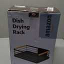 BRIAN & DANY Dish Drying Rack, Dish Racks for Kitchen Counter, Stainless Steel Dish Drainer with Removable Cutlery Holder & Drainboard, Black  