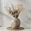 SIDUCAL Ceramic Decorative Flower Vase | 7.48 Inch Pottery Rustic Farmhouse Boho Vase for Home Decor, Table, Living Room, Bathroom, Coffee Desk, Shelf, Mantel Decoration, Wedding, Terra