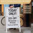 Double-Sided A-Frame Chalkboard Sign 40x20, Magnetic Sidewalk Sign with Solid Pine Wood Frame, Large Chalkboard Easel Menu Board for Restaurants, Cafes, Weddings & Outdoor Display with Accessories
