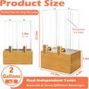Beverage Dispenser with Stand, 4 Gallon Dual Drink Dispenser Stand, Large Drink Dispenser for Party, Wood Stand 