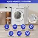 Dryer Vent Connector Kit Double 90 Degree Dryer Vent Elbow + Dryer Vent Hose, Dryer Duct Connector for 4 Inch Tubes, Clothes Dryer Vent Connector Elbow Kit Easy to Clean & Connect in Narrow Spaces