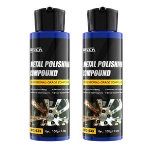 Metal Polishing Compound, WEICA Chrome Polish & Metal Restorer for Cars - Removes Rust, Oxidation & Tarnish from Aluminum, Brass, Stainless Steel - with Protective Coating