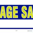 HY-KO Products 22451 Garage Sale Arrow Plastic Sign, 9" x 18", Neon Yellow/Blue