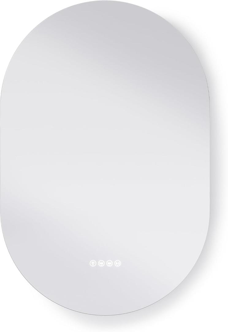 Swiss Madison Aura 24" x 36" Pill Shaped LED Anti-Fog Smart Mirror with Bluetooth