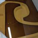 CAJCA Coffee Table for Living Room Mid Century Modern Center Table with Glass Top and Wood, Brown/Walnut (32 Inch)