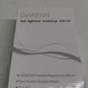 deweisn Floor Mount Tri-Fold Lighted Vanity Mirror with 21 LED Lights, Touch Screen and 3X/2X/1X Magnification, Two Power Supply Modes Make Up Mirror,Travel Mirror (White)