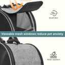 Cat Backpack Carrier with Comfort Handle, Ventilated Cat Backpack with Reflective Strips, with Chest and Shoulder Buckles, Foldable Cat Carrying Backpack for Kitty Small Dog up to 15lbs(Grey).