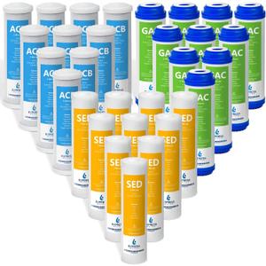 Express Water  5 Year Reverse Osmosis System Replacement Filter Set  30 Filters, Carbon GAC, ACB, Sediment SED Filters  10 inch Size Water Filters
