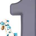 Meajore 3D Large Number Cake Mould,Silicone Baking Letter Ectangle Novel Cake Tins for Birthday Festival and Relationship Marry Anniversary Wedding Party,10 inch Number of 1