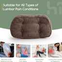 HIGOGOGO Lumbar Support Pillow for Recliner Chair/Accent Chair/Couch/Office Chair, Tufted Corduroy Back Support Cushion for Elderly, Recliner Cushions for Back Rest, Pain Relief, Reading, Brown