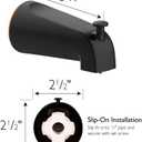 Design House 522938 Slip-On Tub Diverter Spout, 5 Inch, Oil Rubbed Bronze
