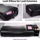 Lash Pillow for Lash Extensions with PU Leather Pillowcase,Memory Foam Neck Pillow Eyelash Extension Ergonomic Curve Improve Cervical Pillows for Neck Pain, Black