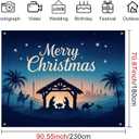 HOMETITUTE Christmas Backdrop 8x6ft Nativity Scene Silhouette Banner Holy Night Starry Sky Background Bethlehem Manger Photography Prop Religious Holiday Decoration for Indoor Outdoor Display
