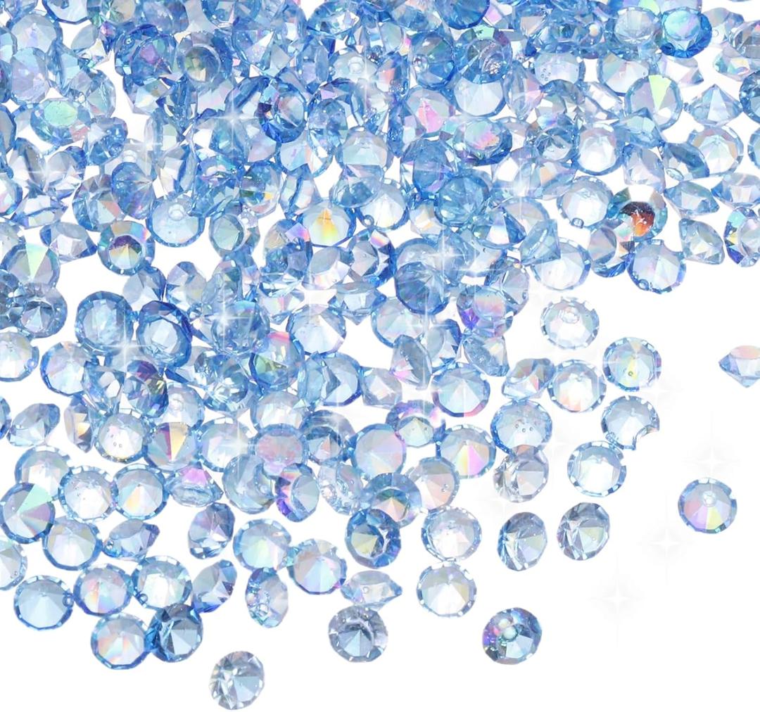 MECCANIXITY 16800 Pcs Wedding Table Scatter Confetti Diamond, 3mm Mini Crystals Acrylic Fake Diamonds Rhinestones for Table Centerpiece Decorations Vase Filler Beads(Bright Blue)