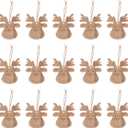 BESPORTBLE Holiday Decoration Pendants 20Pcs Paintable Wood Reindeer Ornaments with Jute Rope Rustic Natural Wood Slices for DIY Christmas Tree Craft Projects