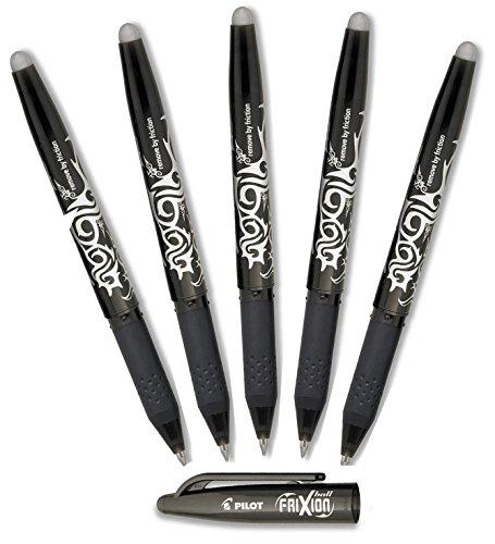 Pilot FriXion Ball Erasable Gel Ink Pens, Fine Point 0.7mm, Black Ink, Value Set of 6