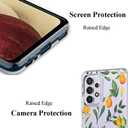 Unov Case Compatible with Galaxy A32 5G Clear with Citrus Flavors Orange Flower Design Soft TPU Shock Absorption Slim Embossed Pattern Protective Back Cover